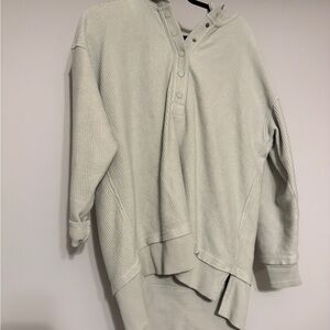 Aerie Slouchy Ribbed Pullover in Light Green